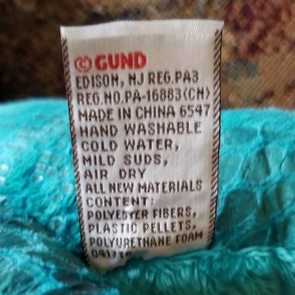 Green dragon with horns, M, soft toy, realistic looking collectible, by Gund - Picture 9 of 9